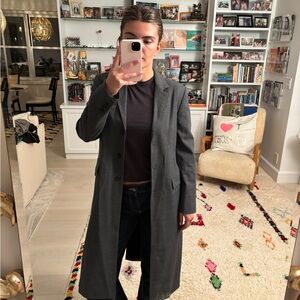 Zara Women's Charcoal Blazer Trench Coat